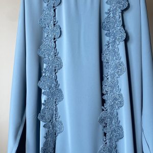 Abaya dentelle bleue